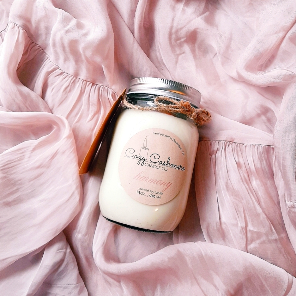 14oz Harmony Scented Soy Candle | Exotic Vanilla | Wooden Wick Candle